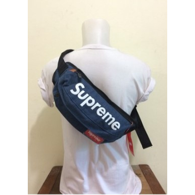 Tas Waistbag Fashion Distro Pria Supreme Jeans Import Murah