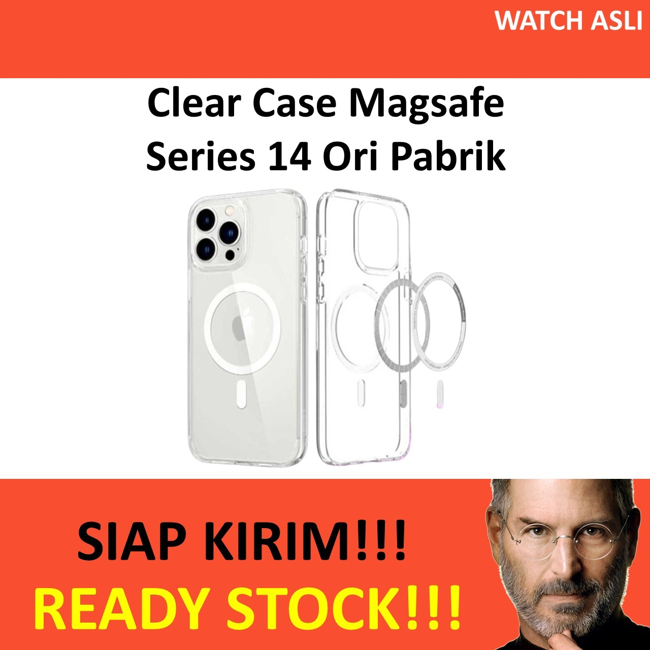 Clear Case Magsafe iPhone 14 Pro Max 14 Plus Apple Cover Ori Pabrik