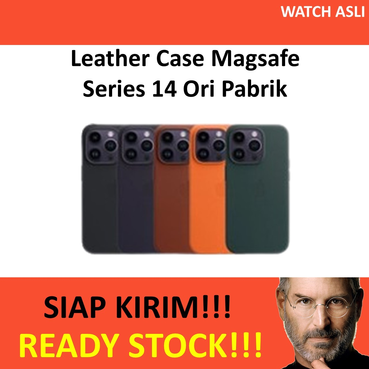 Leather Case Magsafe iPhone 14 Pro Max 14 Plus Cover Casing Ori Pabrik