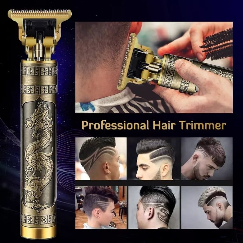 Mesin Cukur Rambut Kumis dan Jenggot Vintage T9 Recharge Profesional Hair Clipper