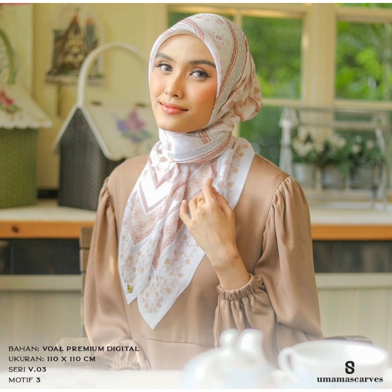 PART 1 SEGIEMPAT UMAMA SCARVES PREMIUM / DIGITAL SQUARE FREE BROOCH