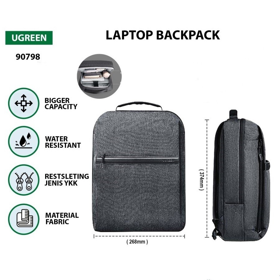 UGREEN Tas Ransel Backpack Tas Laptop Waterproof 15.6 Inch Original - 90798