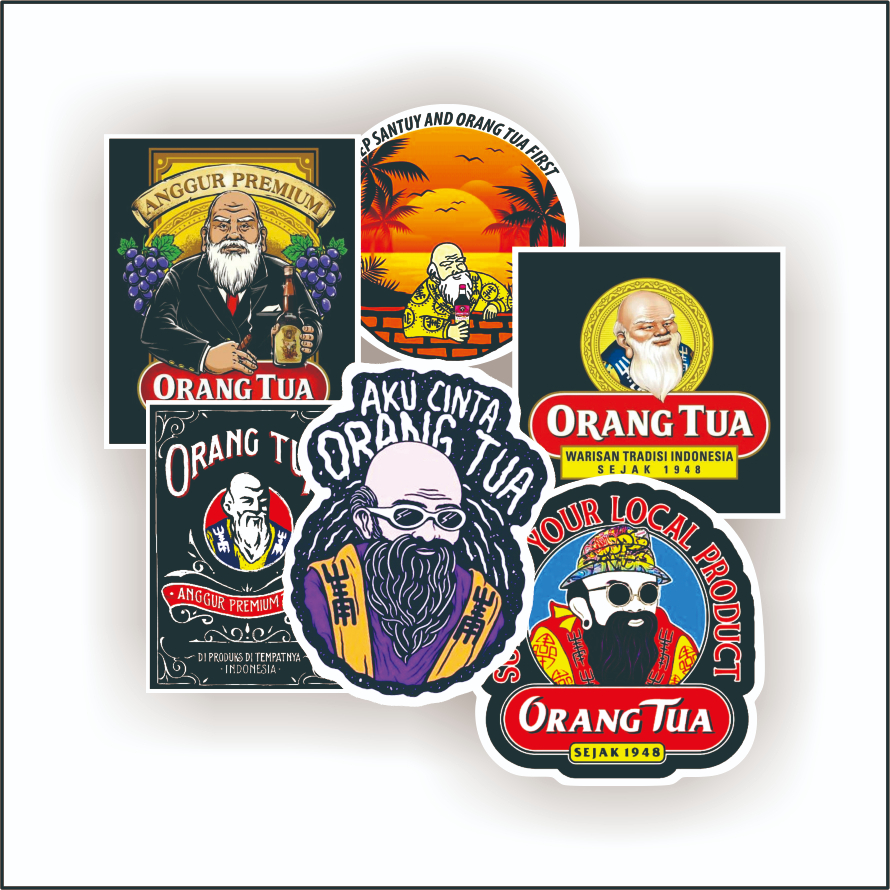 stiker orang tua/stiker anggur merah cap orang tua/stiker logo ot orang tua