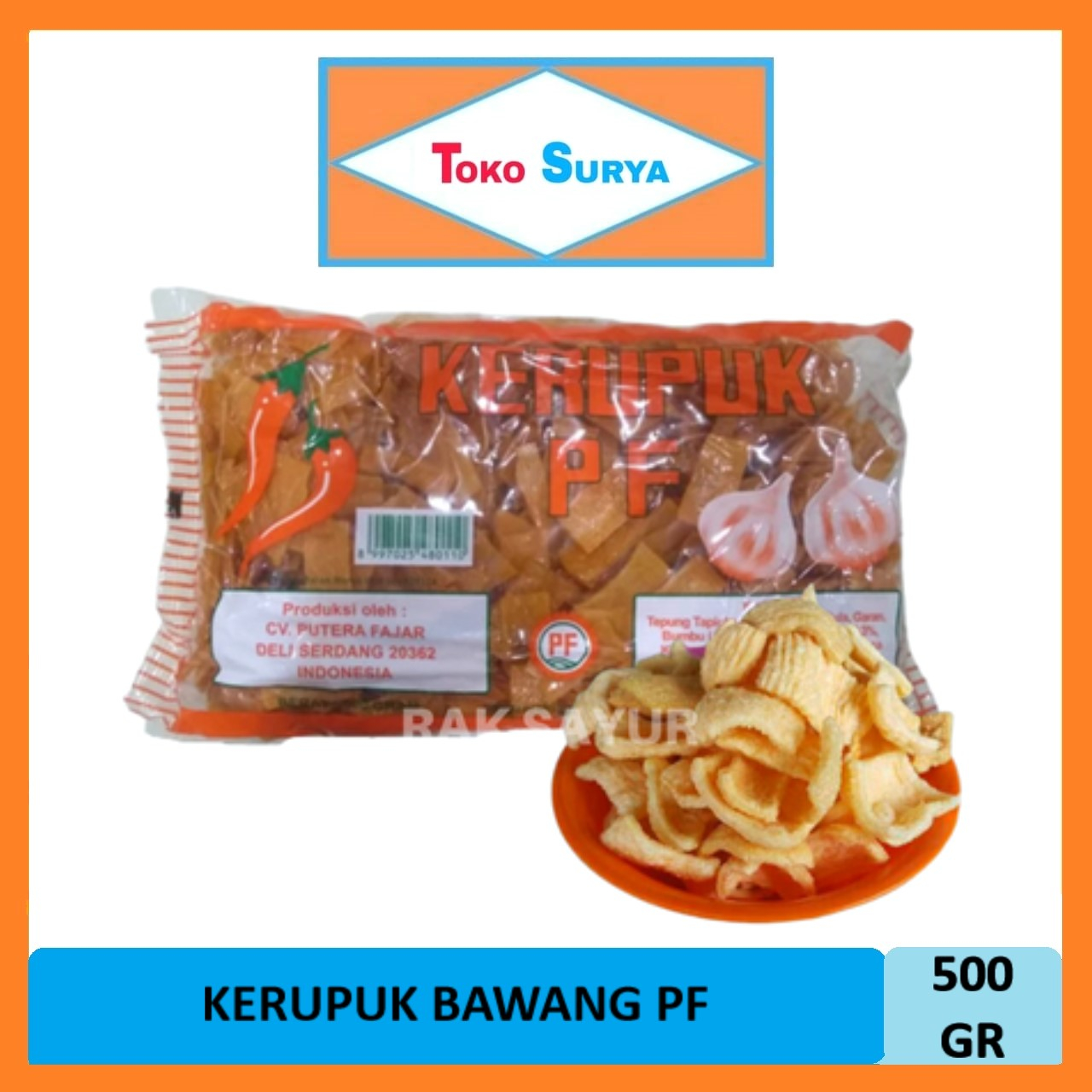 

Kerupuk Bawang PF Mentah 500 Gr