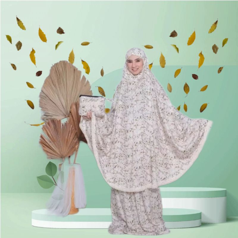 mukena bali rayon motif bunga sakura mukena dewasa