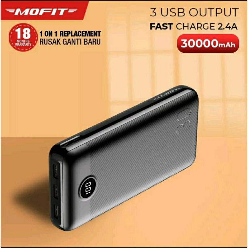PowerBank MOFIT M36 30000MAH 3 Output Usb
