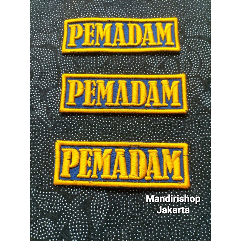ATRIBUT LOGO TULISAN PEMADAM DAMKAR BORDIR TIMBUL ECER SATUAN
