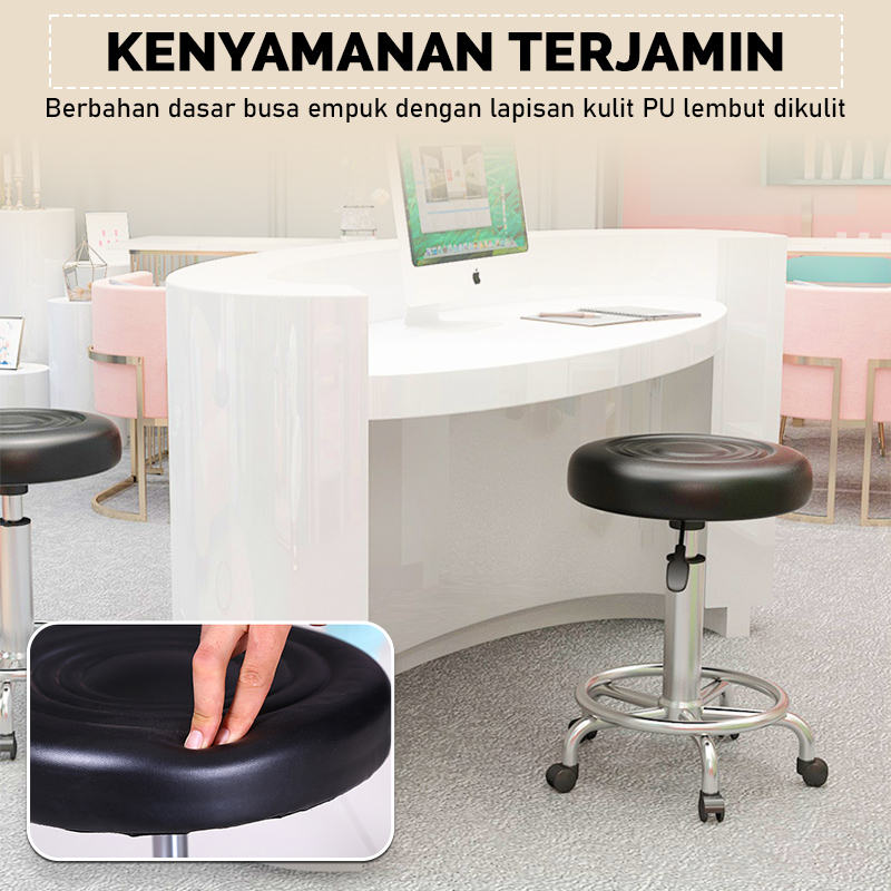 Kursi Bar Minimalis Barstool Chair Kursi Makan Kursi Salon Putar Bundar Kursi Kaki Roda JBY7