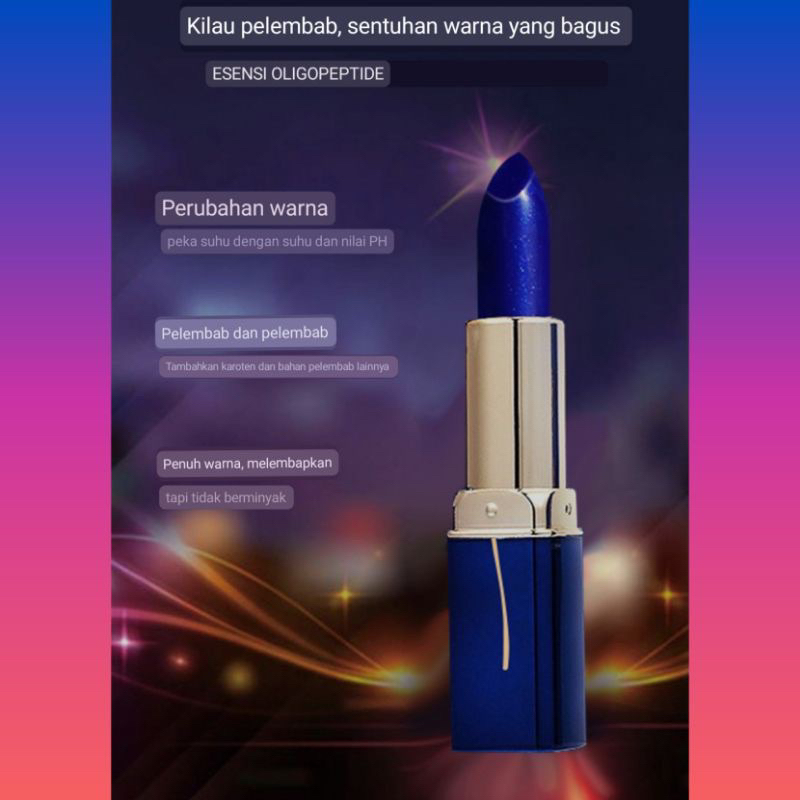 bgskinbukittinggi- Lessxcoco Blue lipstik rubah warna / color changing lipstik biru