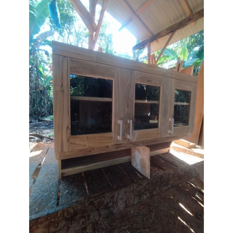 Lemari kitchen set minimalis kayu jati termurah