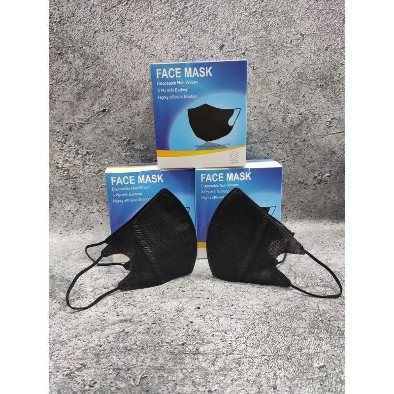 Masker Duckbill ynb 50 Pcs/ masker duckbill face mask / masker duckbill hitam putih dewasa isi 50 pcs