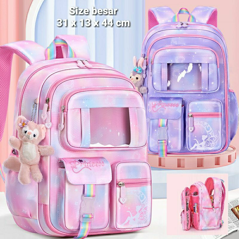 Tas Ransel Backpack Anak Sekolah SD Perempuan Princess Model Kulkas