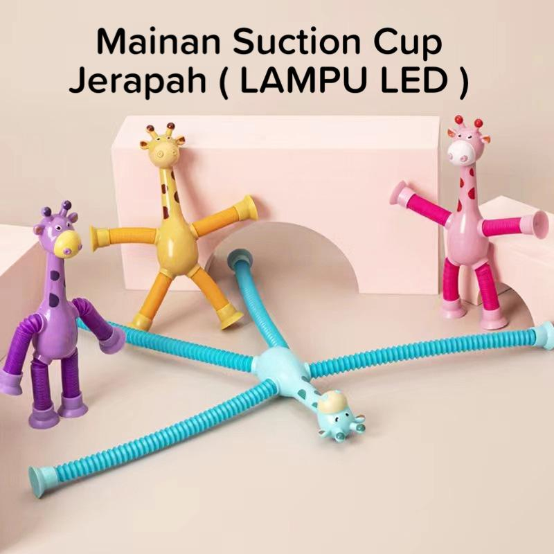 Mainan Edukasi Anak Telescopic Suction Cup Model Jerapah Fitur Lampu LED