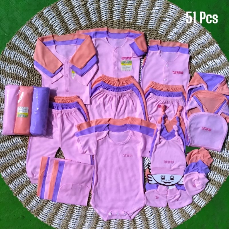 51 PCS Paket Perlengkapan Bayi Baru Lahir Seri Perempuan Paket Lengkap Terkomplit Baby Newborn talitababywear