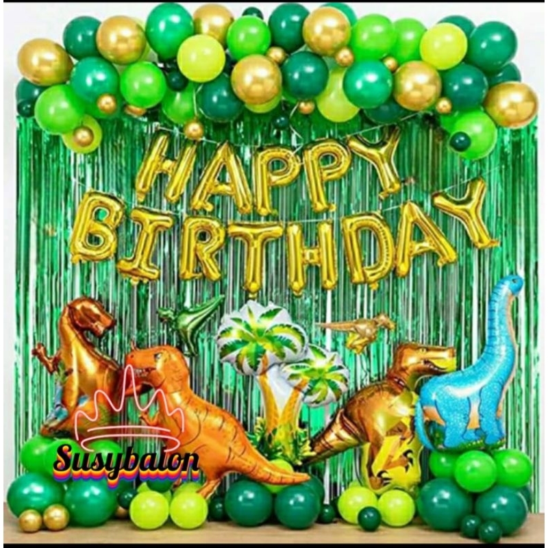 Paket Dekorasi Dinosaurus Ulang Tahun Anak/Dekorasi Set Dinosaurus