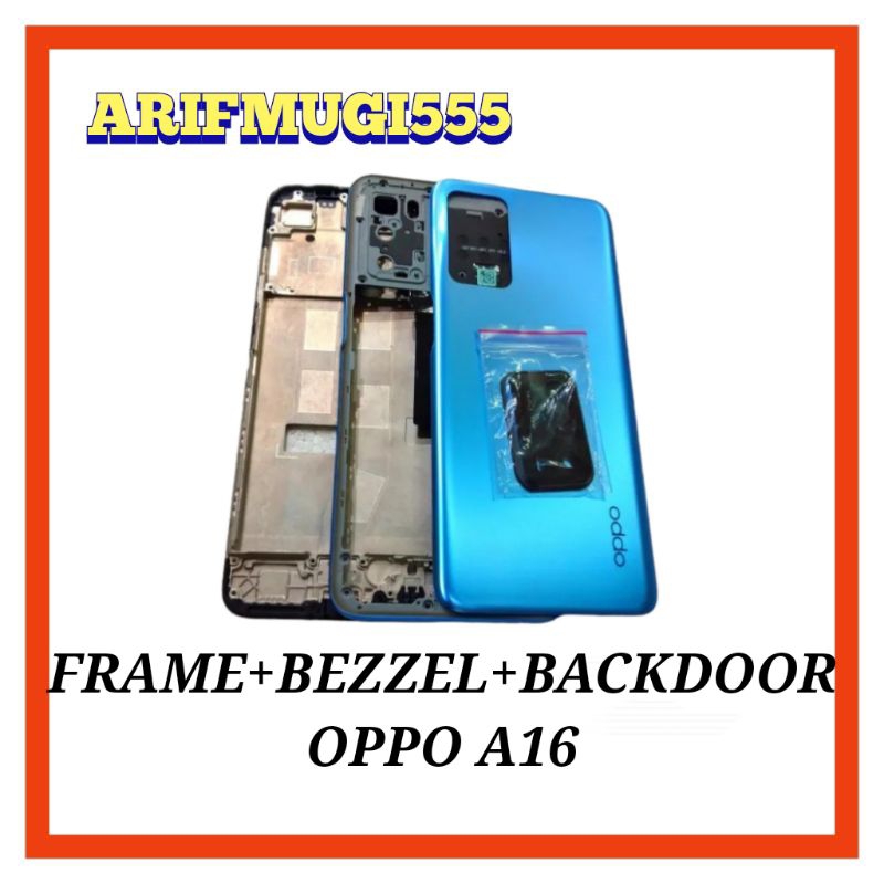 FRAME+BACKDOOR KESING CASING HOUSING FULLSET OPPO A16 ORIGINAL