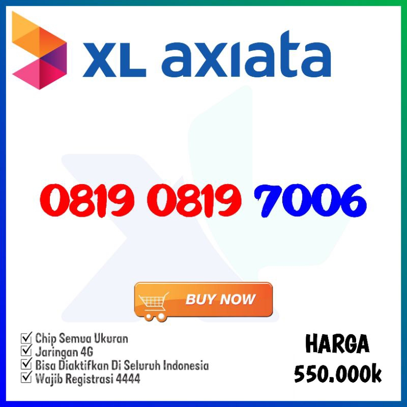 Nomor Cantik XL Nomer Kartu Perdana XLaxiata No hp 7006