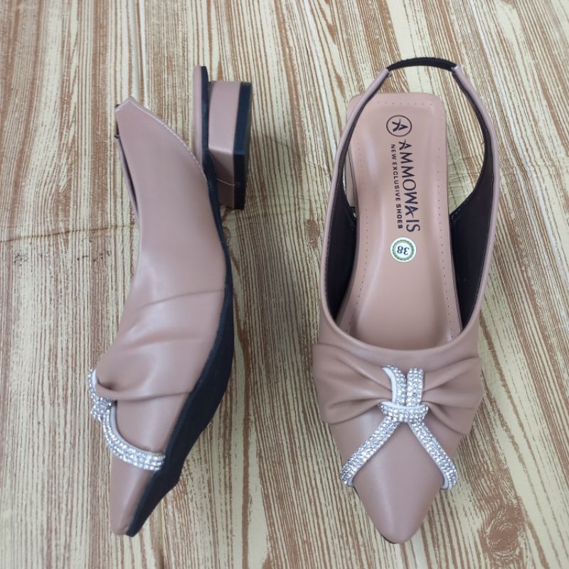 Pansus cantik kekinian heel 3cm bahan dove KF1