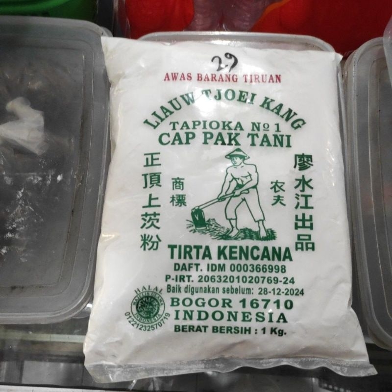 

Tepung tapioka liauw tjoei kang cap pak tani/tapioka cap pak tani/tapioka tirta kencana