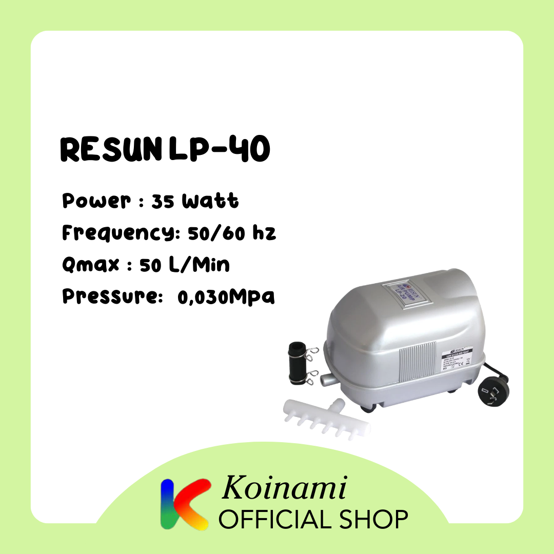 RESUN LP-40 / pompa udara / gelembung / air pump / 35 watt / 12 x out put / kolam ikan koi