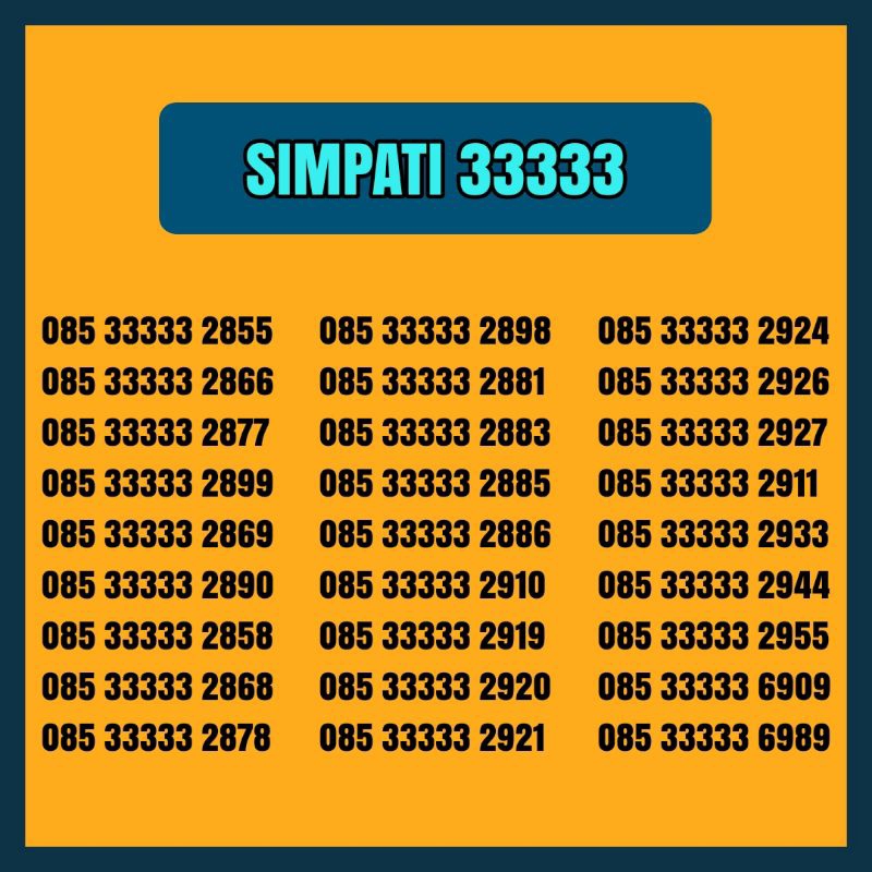 Nomor Cantik simpati as panca 33333