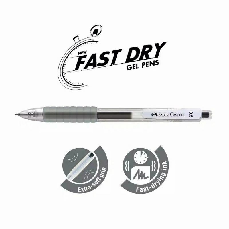 Pen Faber Castell Air Gel Fast Gel Dry 0.5mm Hitam