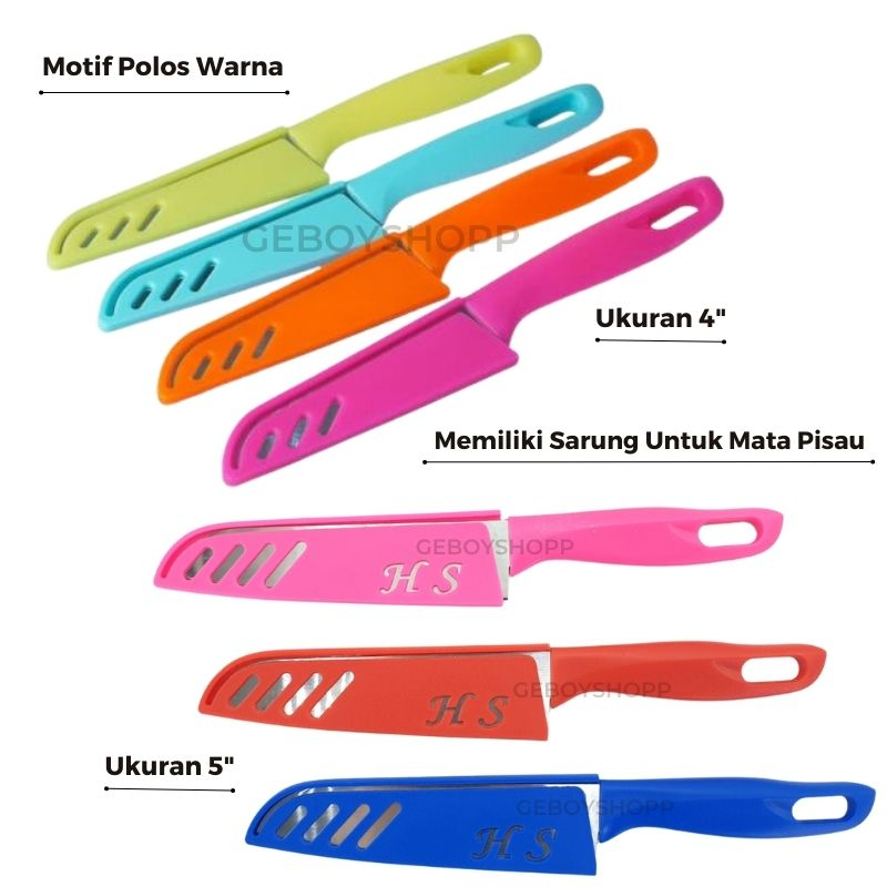 Pisau Dapur / Pisau Buah Serbaguna Sarung Warna