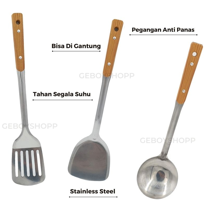 Spatula / Centong / Sendok Sup Stainless Steel Gagang Klasic