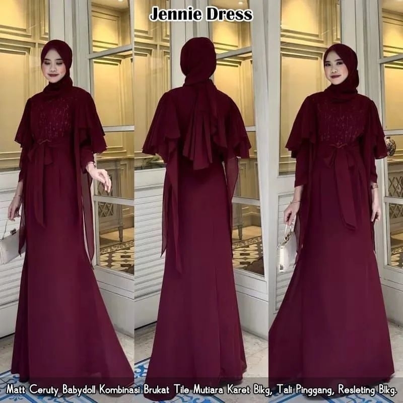 DRESS MUSLIM, Fashion Muslim, baju wanita, dress, gamis, Baju gamis, fashion wanita, Jennie Dress