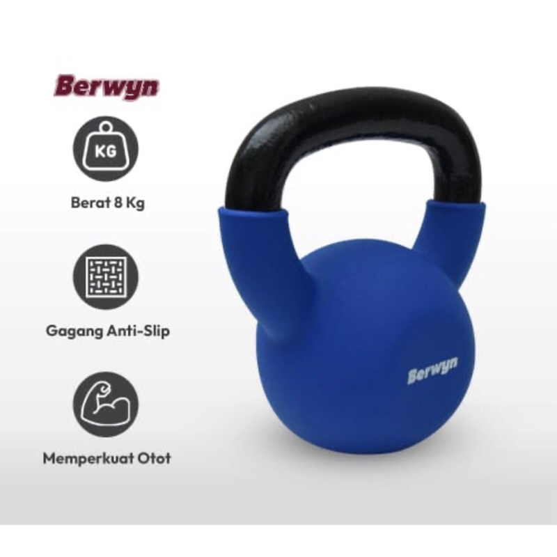 BERWYN DUMBBELL NEOPRENE KETTLEBEL 4/6/8/10/12KG/ACE BERWYN NEOPRENE KETTLEBEL 4-12 KG