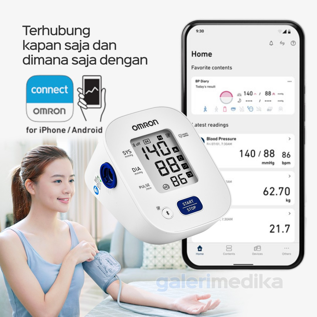 Tensimeter Digital Omron HEM-7142T1 Bluetooth / Tensimeter Omron HEM 7142 T1 Alat Ukur Tekanan Darah