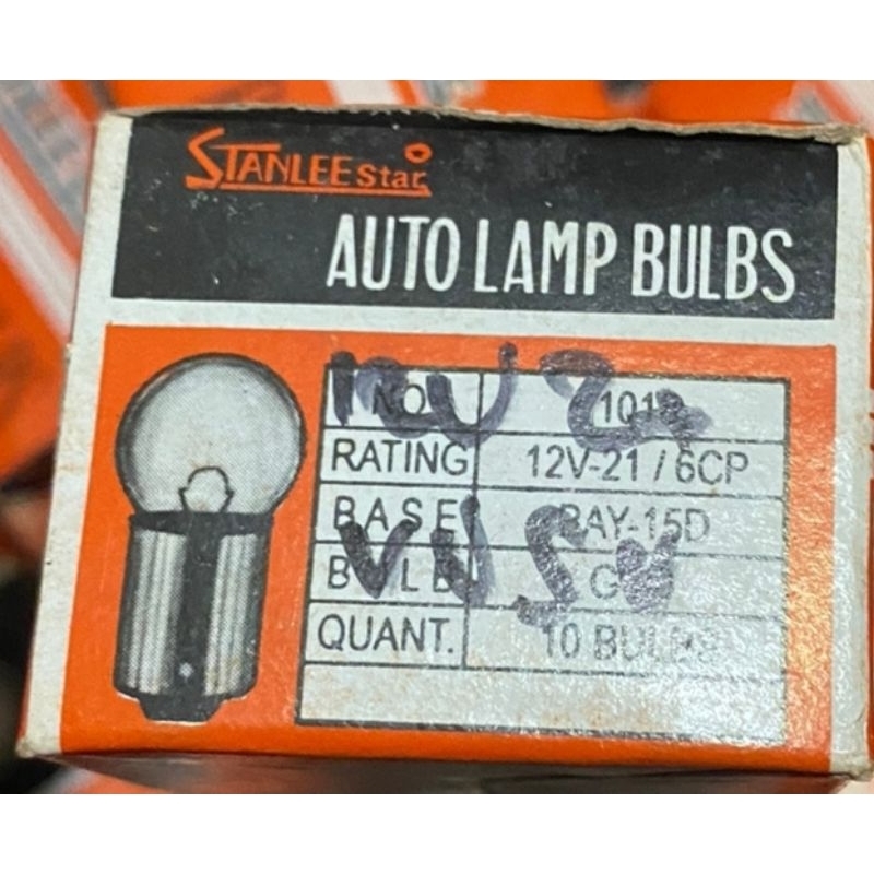 BOLA LAMPU BOHLAM  KECIL 12V DAN 24 V KAKI 1 DAN 2 MERK STANLEY Lampu Bohlam Stanlee Star Sein / Stop 12V Kaki 1 Kecil 8W BA-15S (67) MOTOR MOBIL