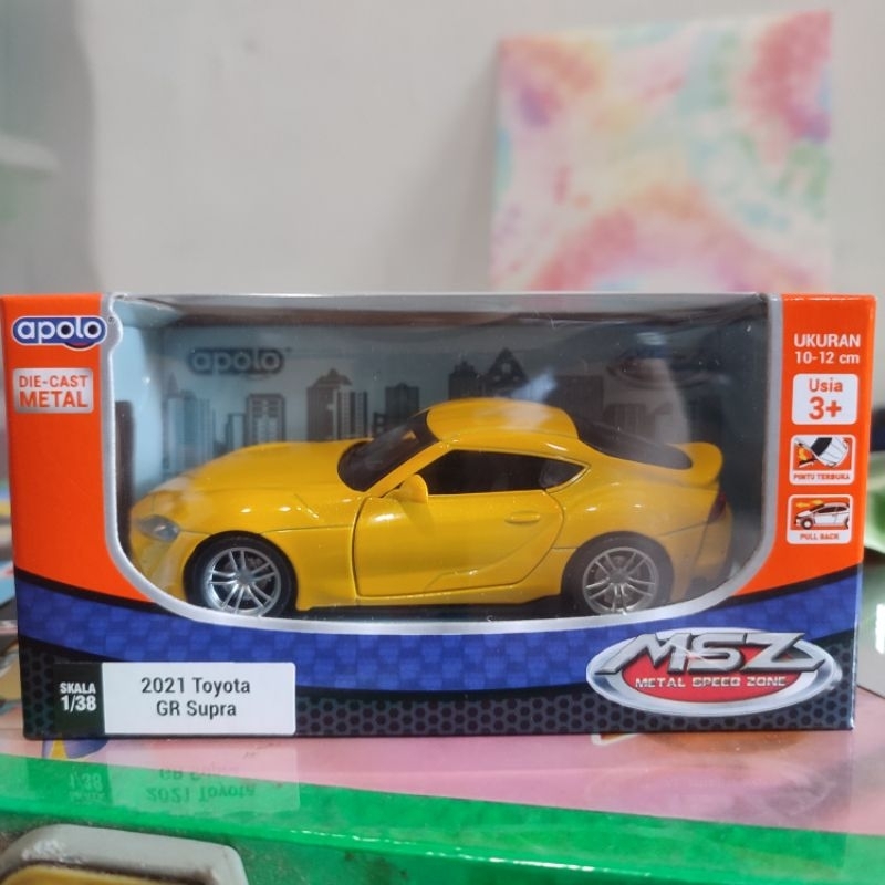 Diecast Apolo MSZ Metal Speed Zone 2021 Toyota GR Supra Kuning