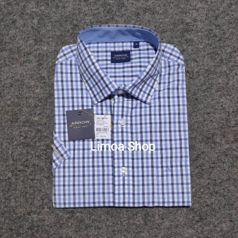 Kemeja Formal ARROW Regular Biru Kotak KAR 26