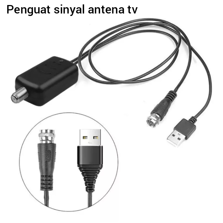 Penguat Sinyal Antena TV Amplifier Signal Booster HD DVB-T2 for Digital TV Antenna Taffware