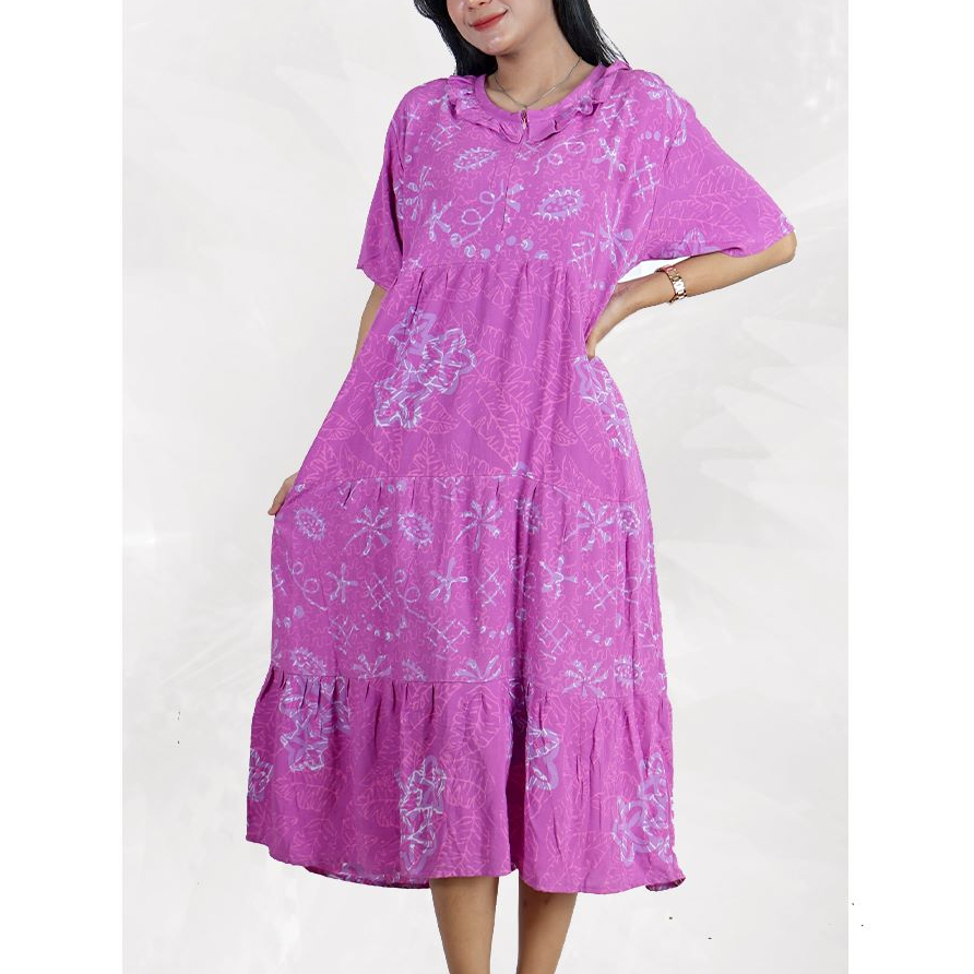 BATIK TRUSMI Longdress Pakaian Santai Daster Batik Hana BMM