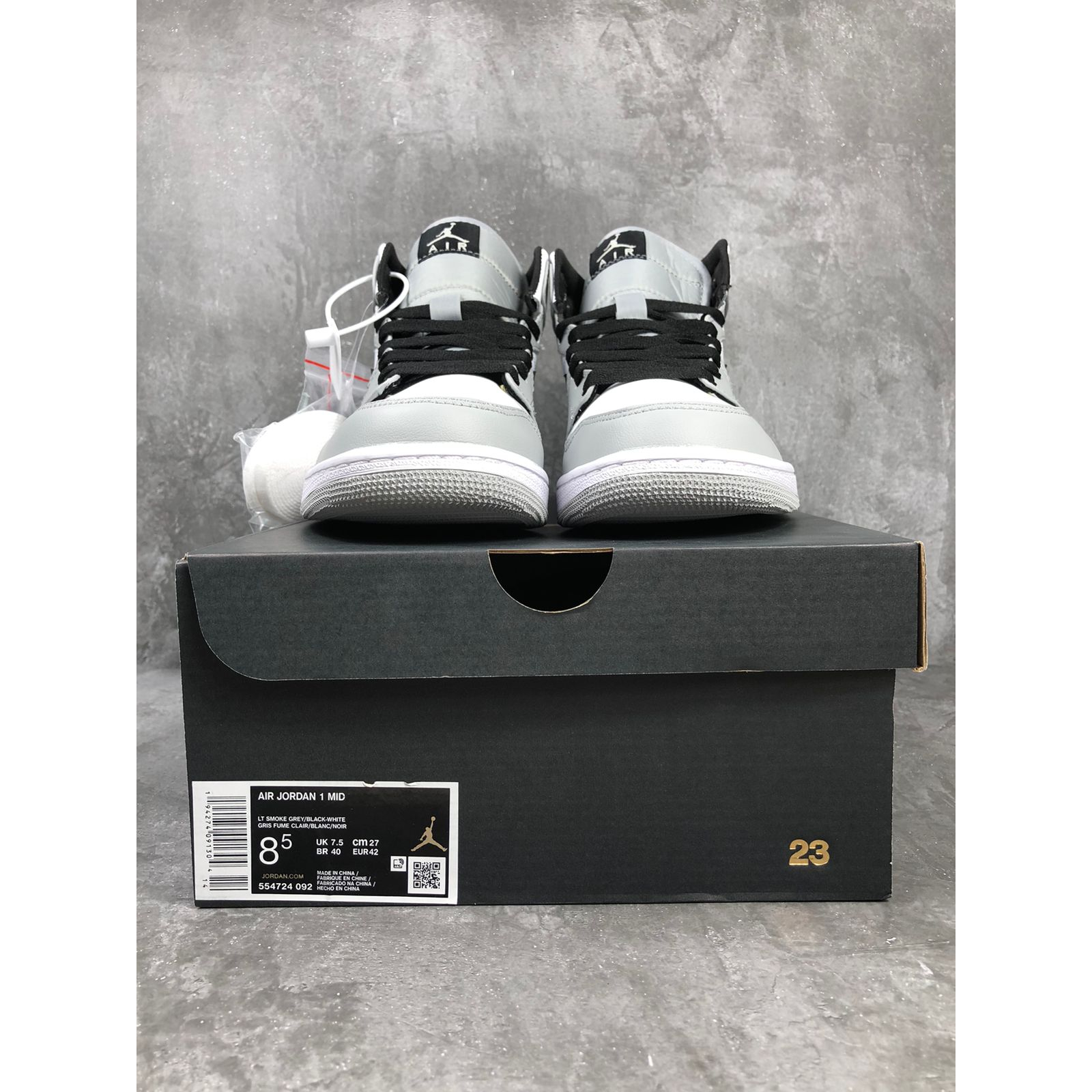 Jordan 1 Retro Mid Smoke Grey, 100% Real Pic