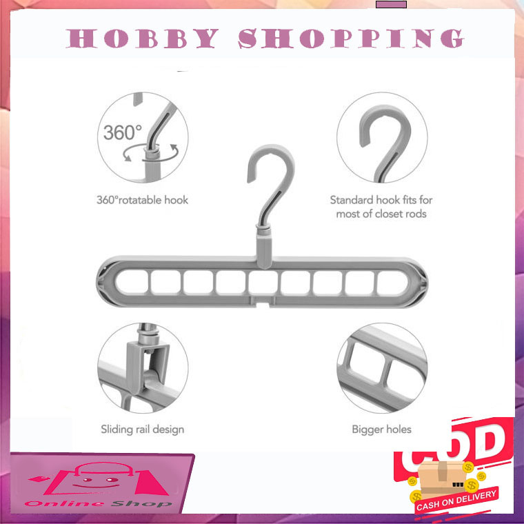 Gantungan Baju 9 Lubang / Magic Hanger Multifungsional Foldable Hanger