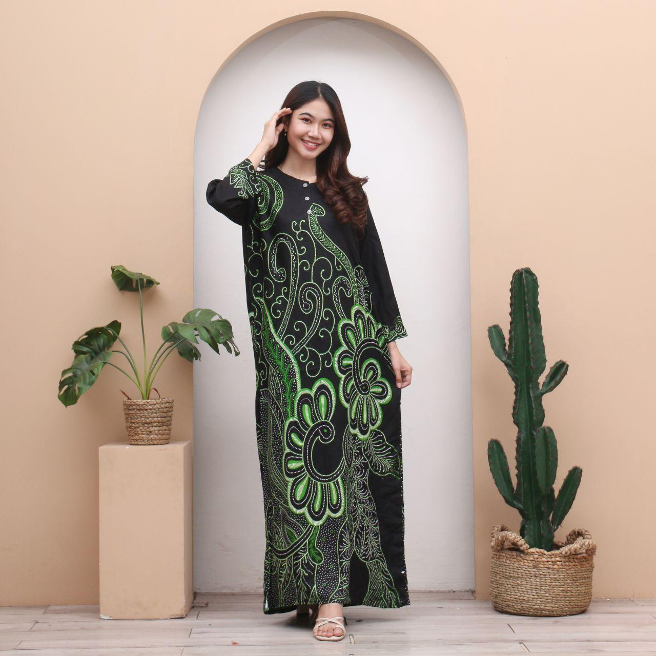 Longdress Batik NATASHA daster santai busui Daster cantik daster kancing depan