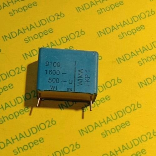 wima 912 1600v dc 500v ac mkm kaki 23mm 9100 pf kapasitor 9.1n  9n1 cap 9.1nf bukan 400v mkm mkt mkp