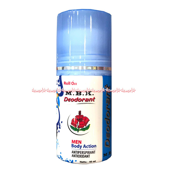 MBK Deodorant 40gr Roll On Men Body Action Antiperspirant Antioxidant Deodoran Pria Cowok Laki M.B.K