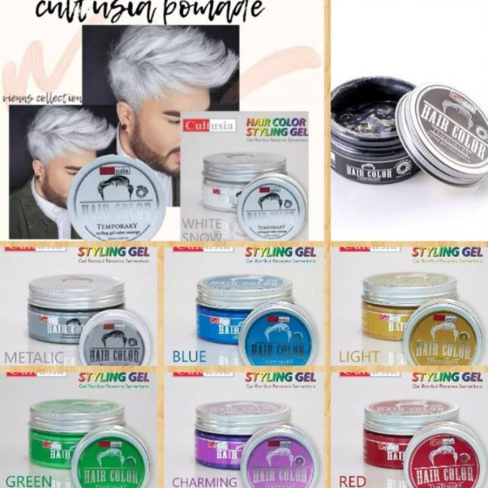 Pomade Warna Cultusia Hair Color Temporary 80ml | pewarna rambut instan bisa di cuci