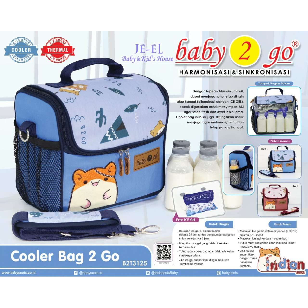 Baby 2 Go Indian Series Cooler Bag B2T3125 / Tas Asi