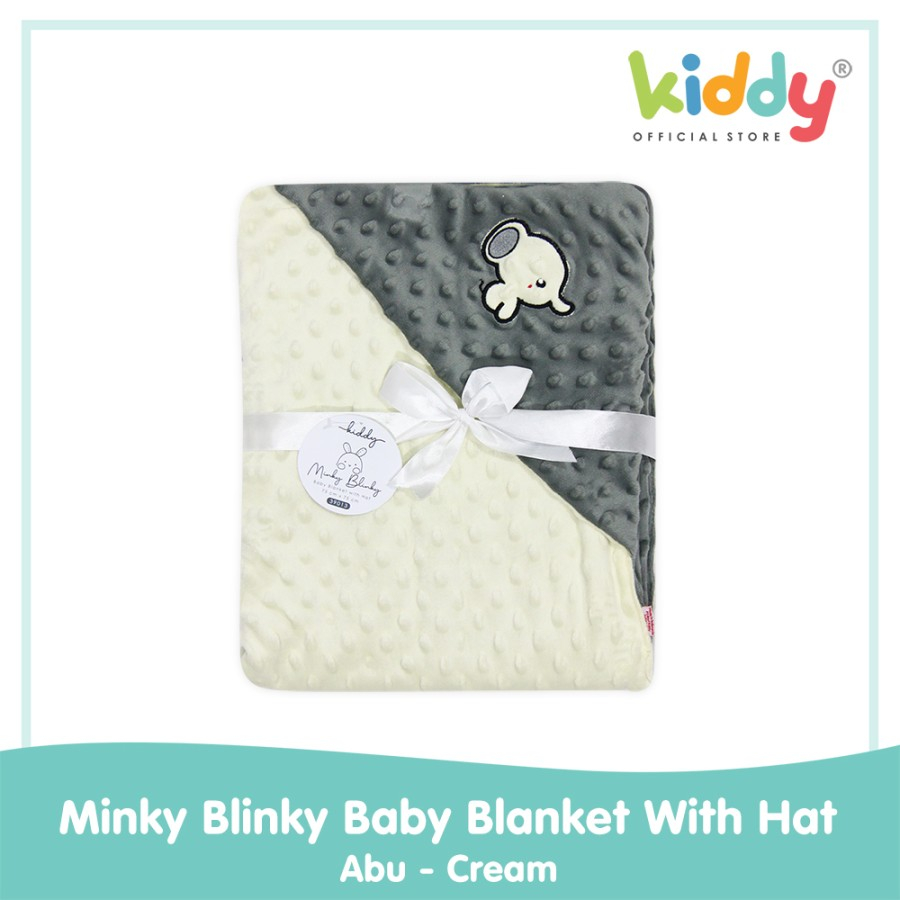 Minky Blinky Baby Blanket with Hat / Selimut bayi dengan Topi - 39017