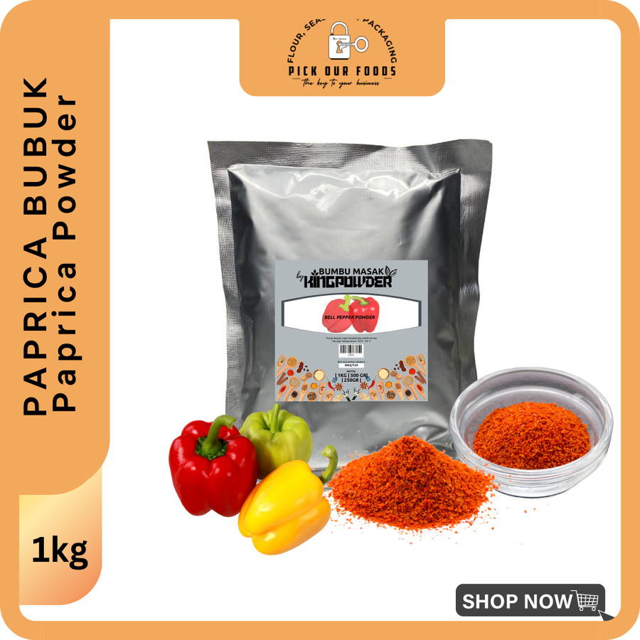 

Paprika Powder 1kg / Bubuk Paprika / Bell Pepper Powder kemasan 1kg / 500gr / 250gr / 90gr / 50gr