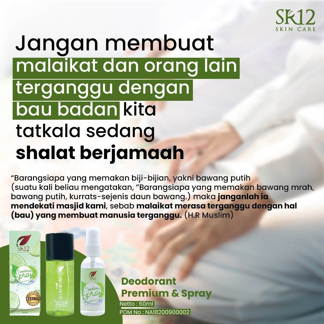 Penghilang Bau Badan Seharian  Dengan Deodoant SR12 PREMIUM 60ml BPOM ketahanan wanginmya hingga 48 jam