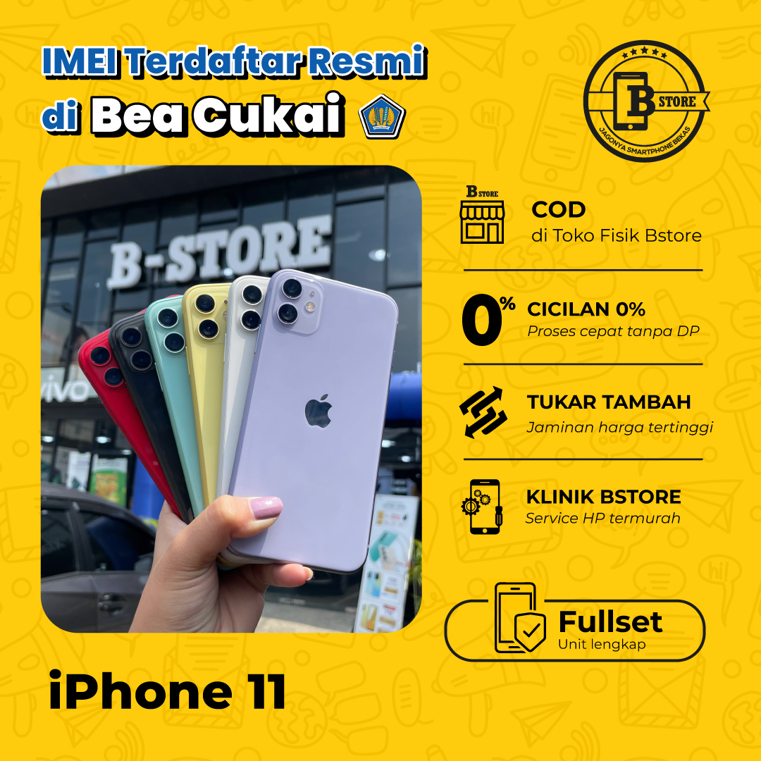 iPhone 11 64GB - Apple - Fullset - 64 GB - IMEI TERDAFTAR BEACUKAI