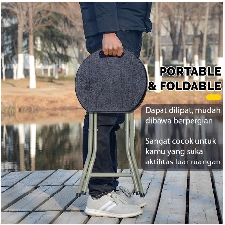 Kursi Lipat Portable Tanpa Sandaran Kursi Lipat Indoor Outdoor F03