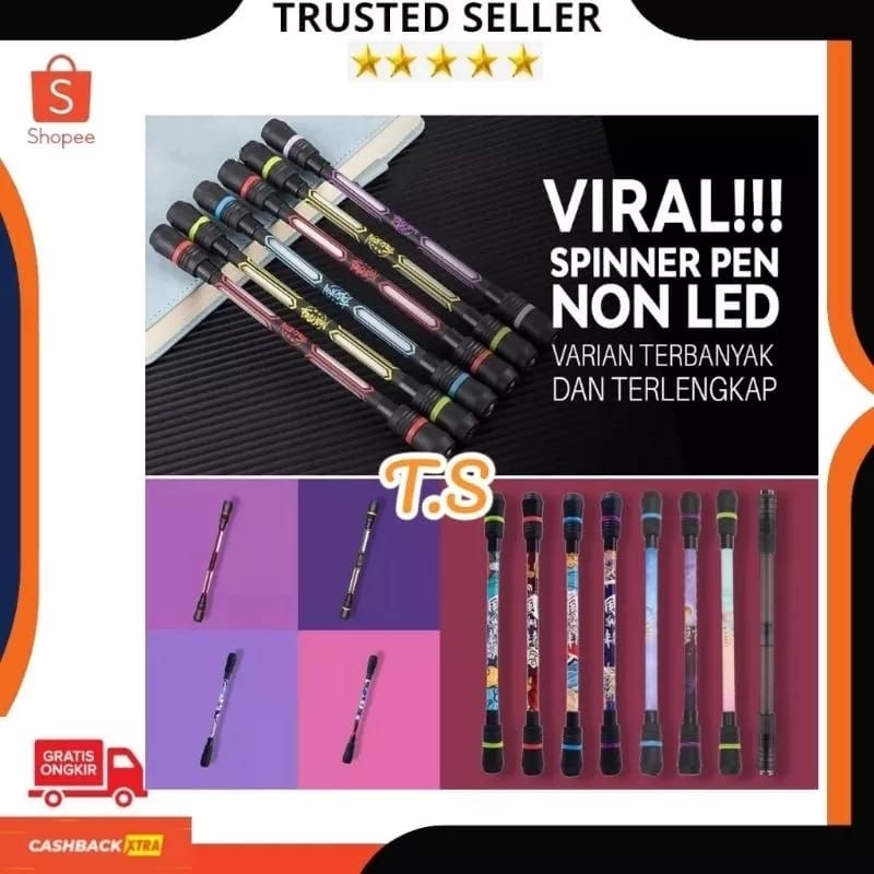 

Pulpen Mainan Spinner / Putar Pulpen Gel Tinta Warna Hitam / Ballpoint / Bolpoin / Pena Spiner