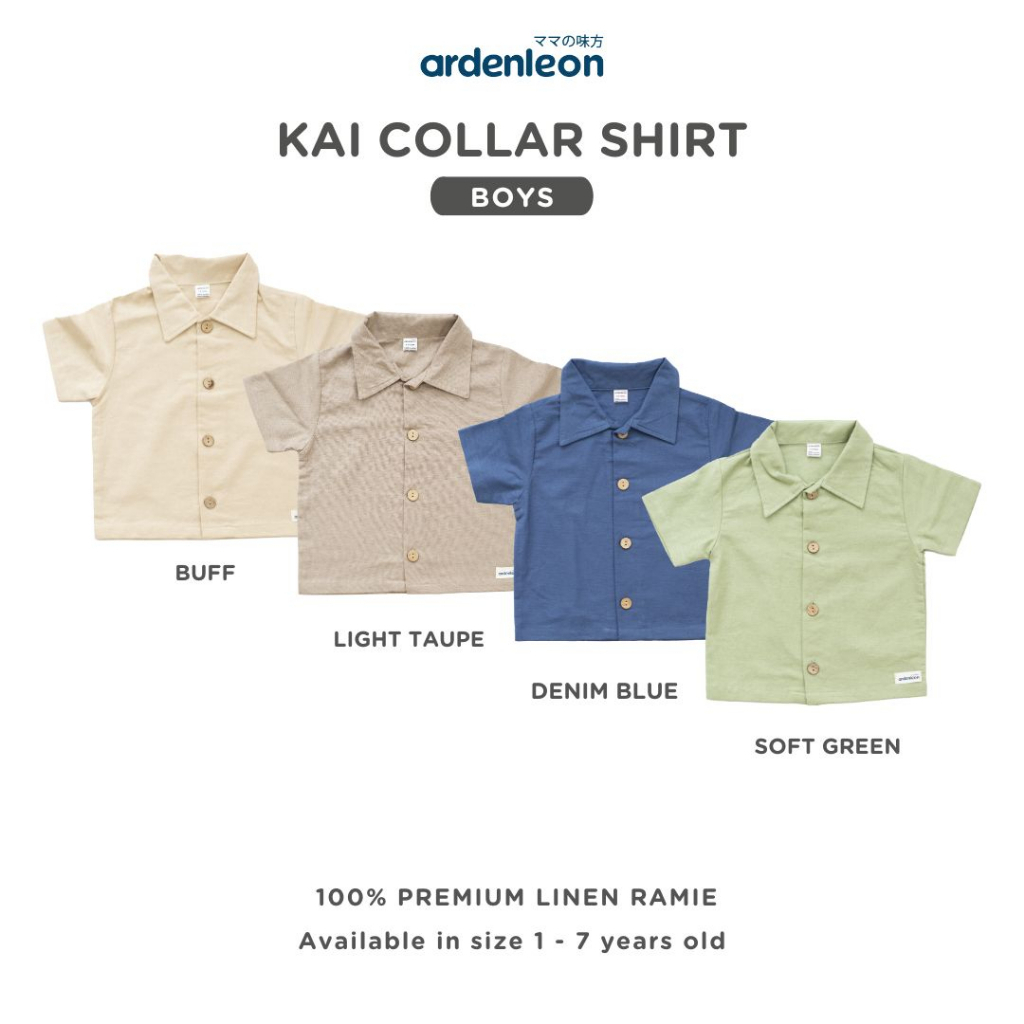 Kaos atasan anak Ardenleon Jasper Button / Kai Collar / Oliver Button Shirt